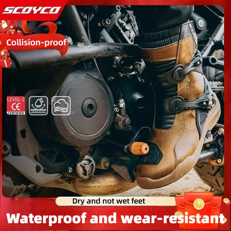 Motorcycle riding shoes for men all season waterproof, motorcycle rally off-road boots for women durable and slip resistant