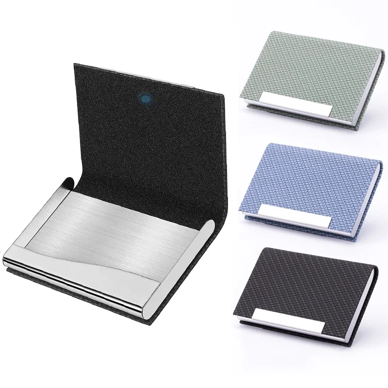 ใหม่ผู้ถือธุรกิจ PU พร้อมตะขอแม่เหล็กเคสนามบัตรสแตนเลสบัตรประชาชนบัตรเครดิตซองใส่บัตรสำหรับผู้ชายผู้หญิง