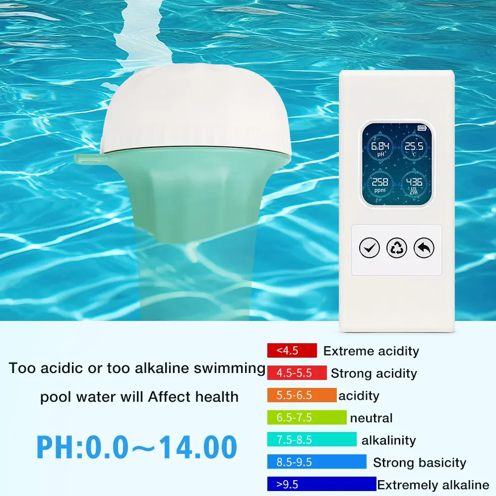 BLE-YF04 Wireless swimming pool detector 4 in 1 PH EC TDS Temp Remote control  Water Quality Detector