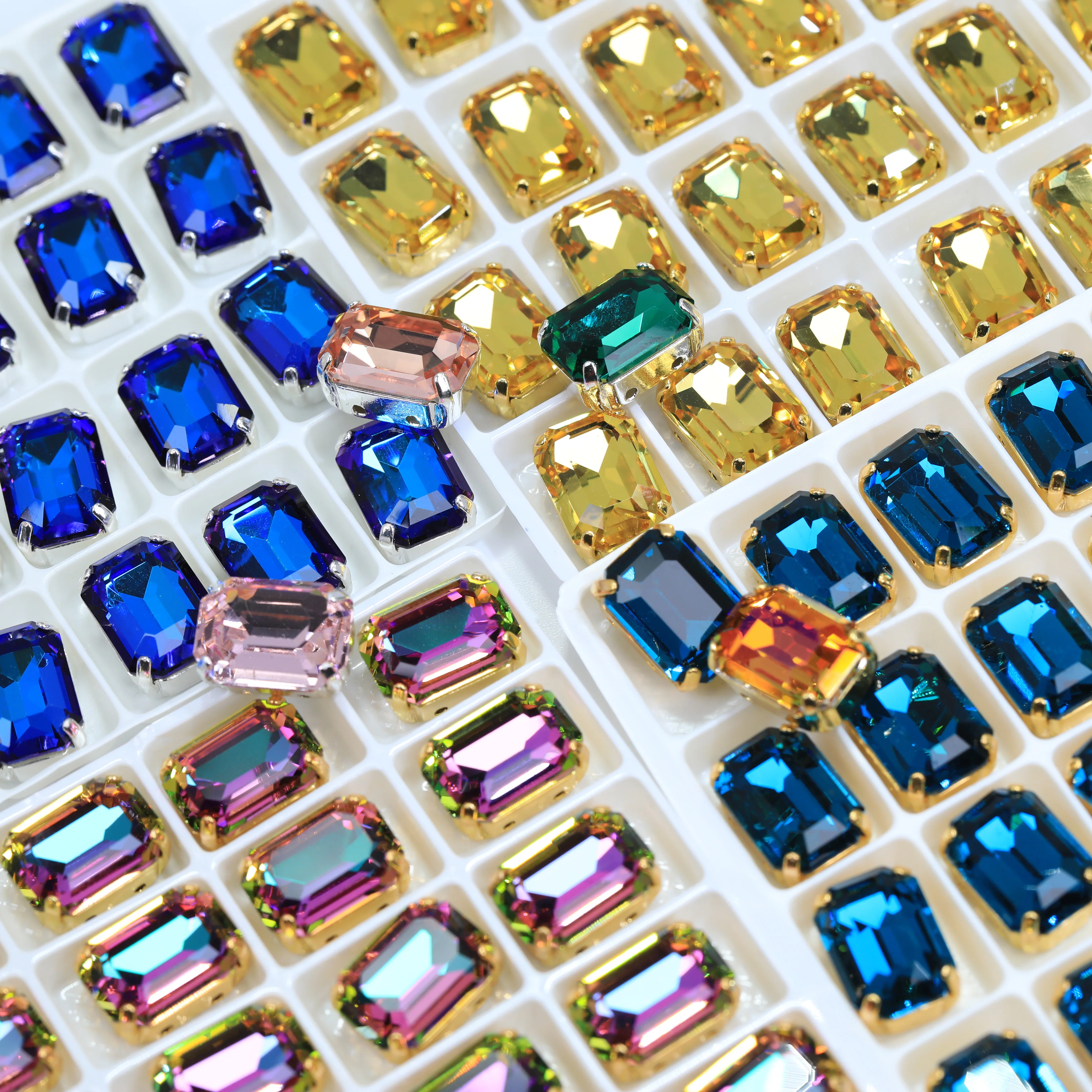 Achteckiger Zierstein, Strass-Achteck, Kristallstein, glänzender Glas-Zierstein für Taschen, Schuhe, Schmuck, DIY-Bastelzubehör – Detail 3