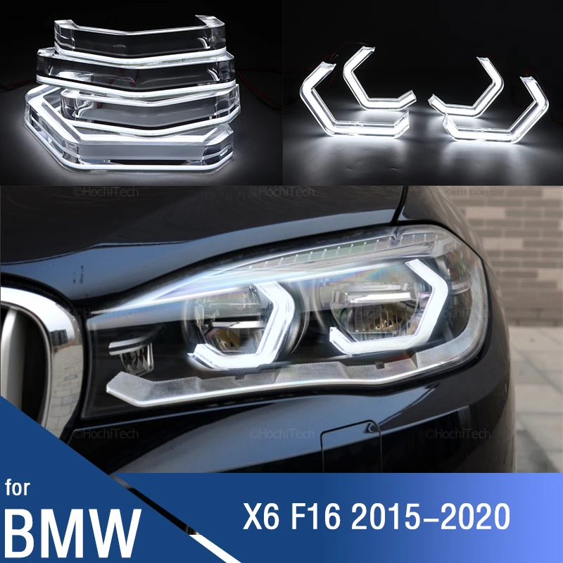 

for BMW X6 F16 15-20 sDrive35i xDrive35i xDrive50i Accessories LED Crystal M4 Iconic Style Angel Eyes Light