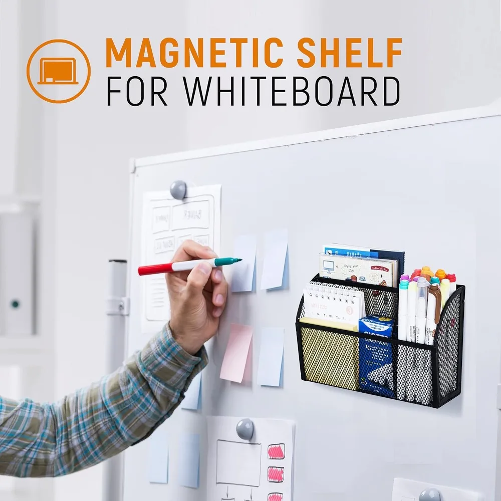 portapenne magnetico ripiano magnetico per lavagna portapenne magnetico in rete a 3 griglie per frigorifero organizer magnetico lo