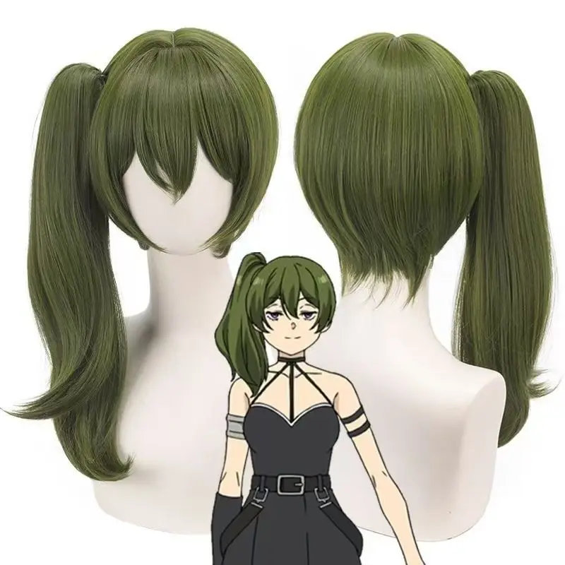 Peluca de Cosplay Sousou No Frieren Ubel, color verde oscuro, cola de caballo larga, peluca de pelo sintético para Cosplay de Anime, para Halloween Comic Con