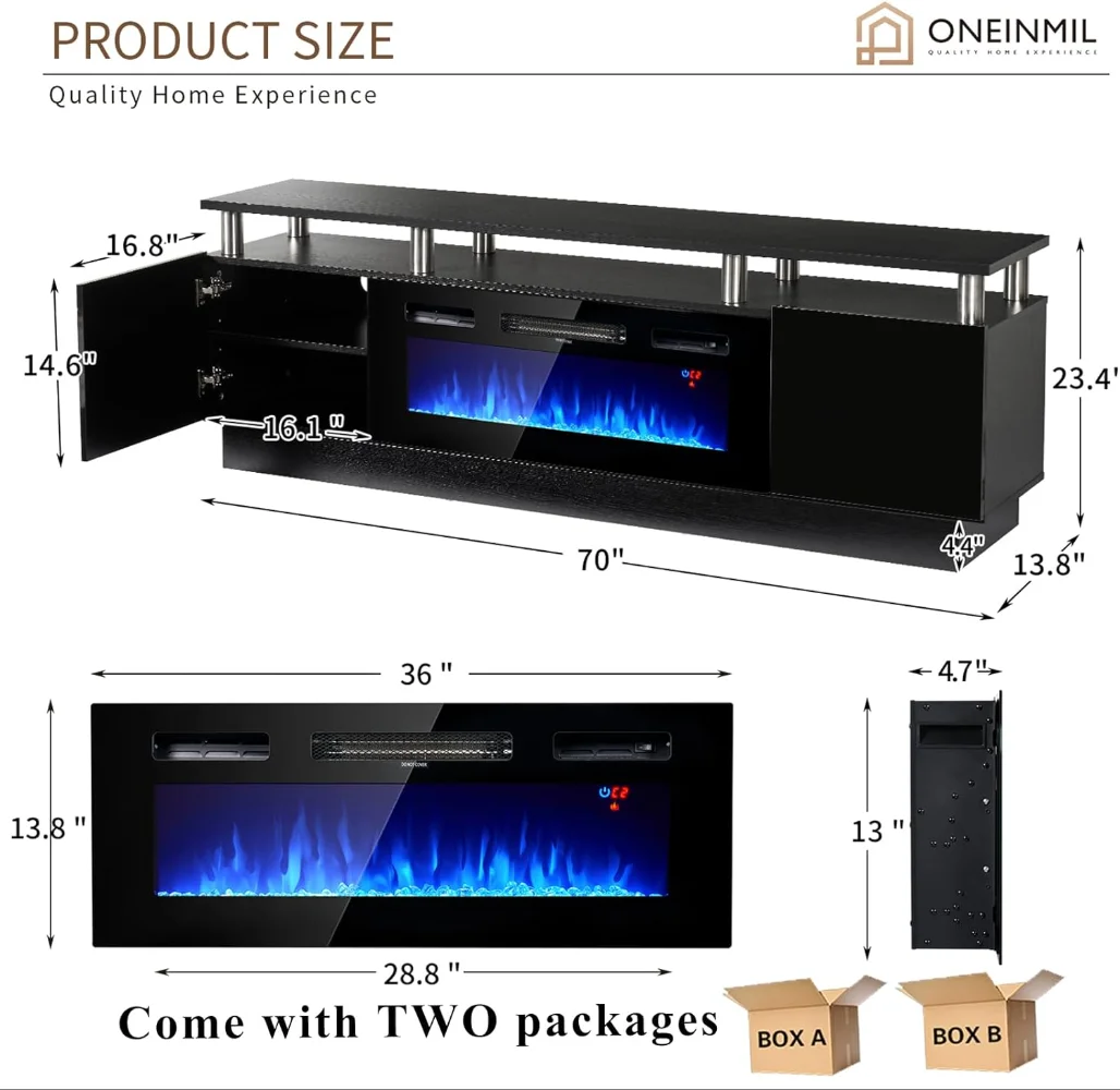 oneinmil Fireplace TV Stand with 36