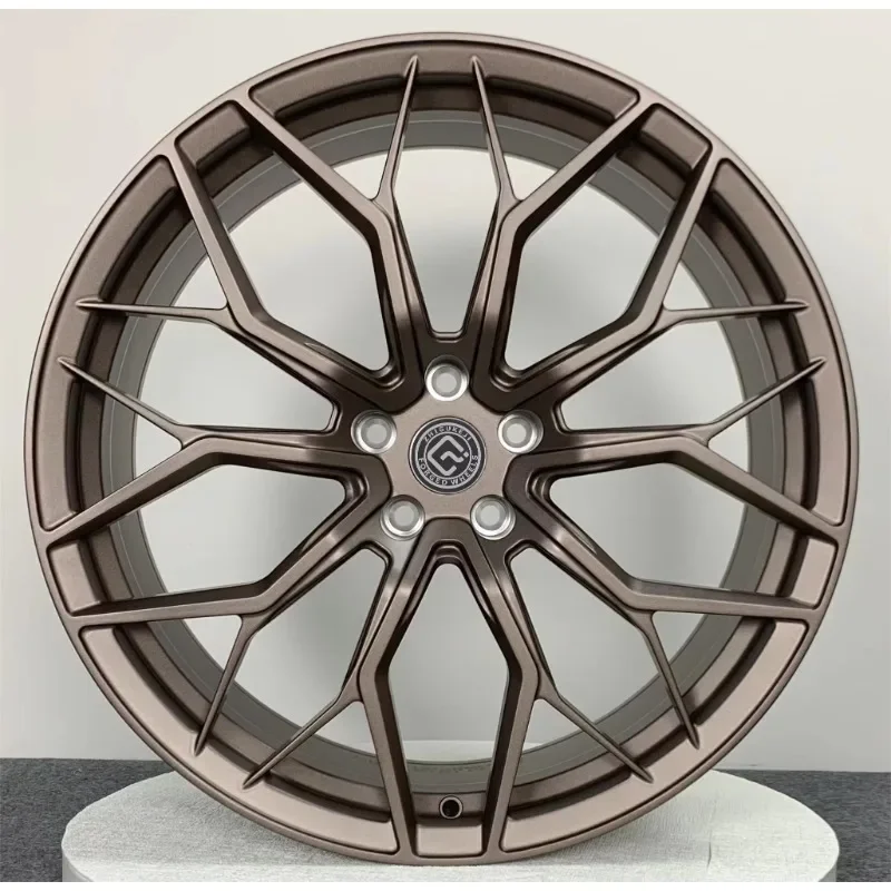 High-Performance Matte Bronze Forged Aluminium Sport Rims Multi-Spoke Car Alloy Wheels for 16 17 18 19 Cars New Condition