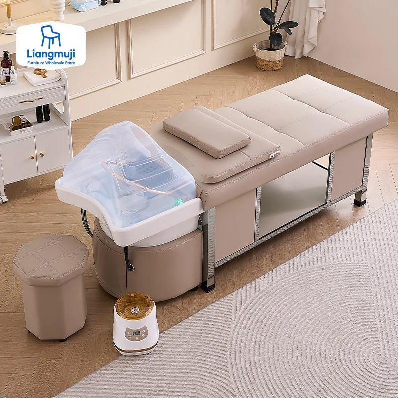 

Head Spa Hair Washing Bed Equipment Stylist Foot Sink Shower Shampoo Chair Salon Luxury Adult Shampouineuse Salon Furniture611