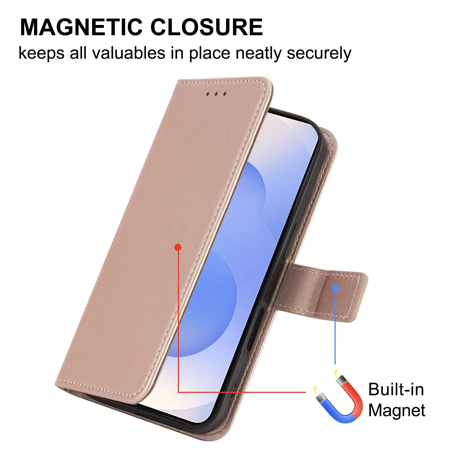 Oder Samsung A56 Serie Schutzhülle Flip Wallet Case mit Kartenfach Kunstleder Handyhülle – Detail 12