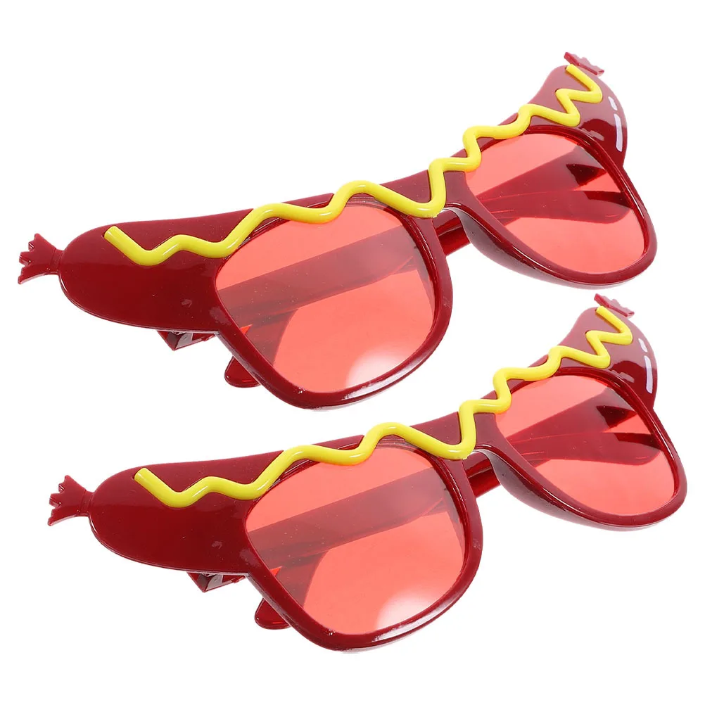 

2Pcs Hot Dog Sunglasses Lightweight Funny Party Eyewear Costume Festival Birthday Halloween Photo Booth Props Funny Eyeglasses