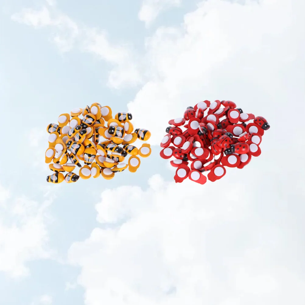 

200pcs Wooden Insect Patches 9X13Mm Bee Shape Small Craft Decor For Jewelry Hair Accessories Diy Phone Case Scrapbooking