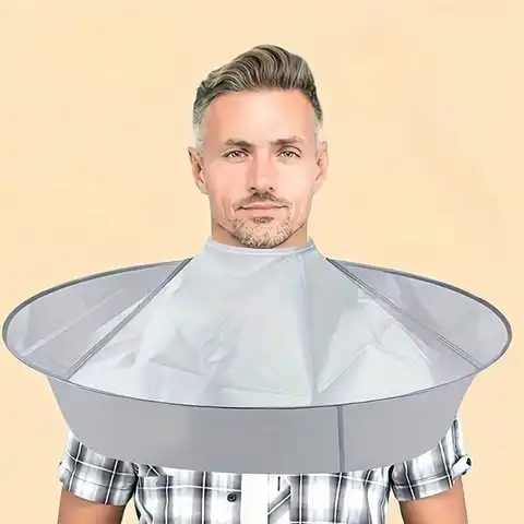 1pc Haircut Cape enclosure cloth, Adjustable Haircut Cape Umbrella, Hairdresser Cape, Foldable Haircut Umbrella Cape With Black