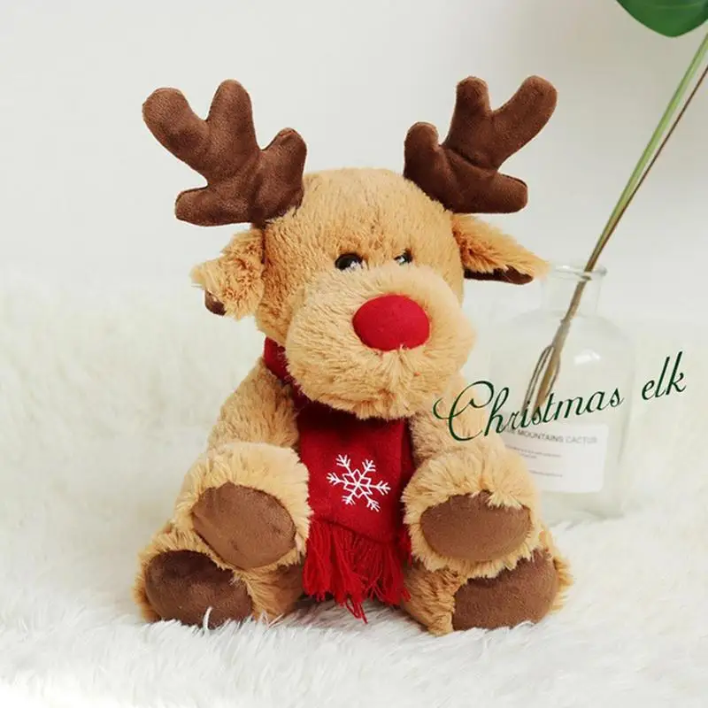 30cm Cartoon Reindeer Doll Toys Soft Elk Plush Toy Doll Kids Christmas Gifts Stuffed Toy Xmas Navidad Home Decor