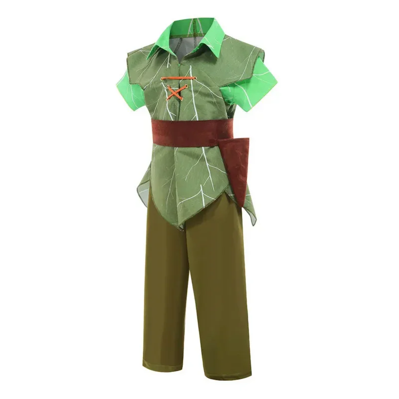 2025 novos meninos peter pan crianças anime cosplay traje carnaval festa cos camiseta calças terno super-herói trajes de halloween para k abc