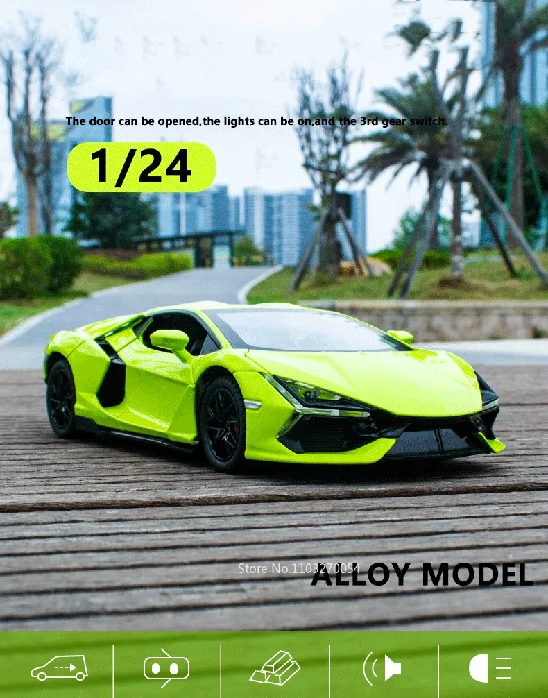 1:24 Bolide Revuelto Legierung Modell Diecast Auto Spielzeug Türen Geöffnet Sound Licht Zurückziehen Miniatur Fahrzeug Junge Erwachsene Geburtstag Geschenk – Detail 15