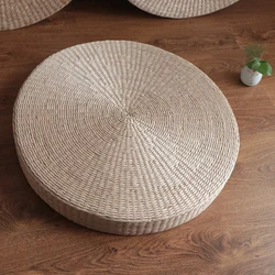 수제 다다미 쿠션, 원형 밀짚 직조, 바닥 의자 시트 매트, 홈 데코 코진 레돈도, 30cm, 40cm