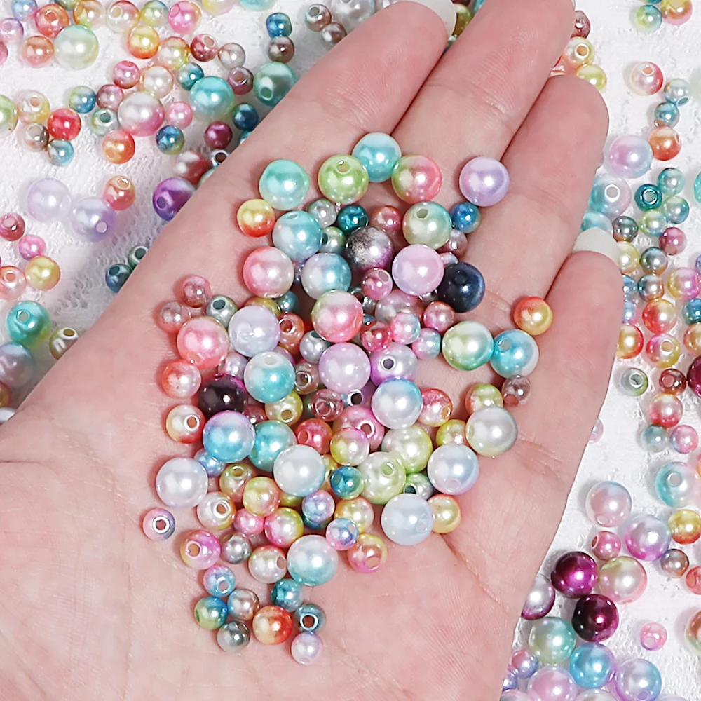 50-400Pcs 3/4/6/8/10/12mm ABS Imitation Pearl Loose Spacer Beads for Jewelry Making Diy Bracelet Necklace Earring Accessories