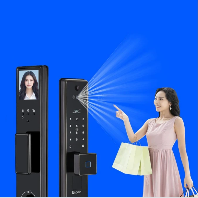 WiFi & for Bluetooth Connected Smart Door Lock Steel Wood Stainless Steel Aluminum Glass Doors Cloud Data Storage