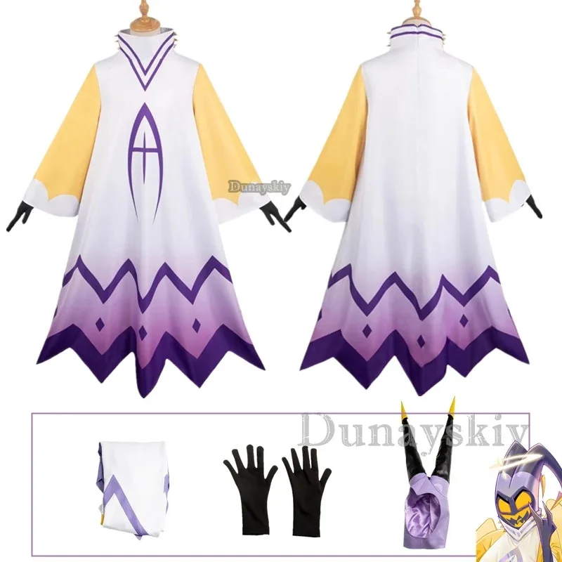 

Hazbin Adam Cosplay Anime Hotel Man First Angel Halo Clothes Mask Cosplay Costume Suit Cos Halloween Party Adult Men Costume