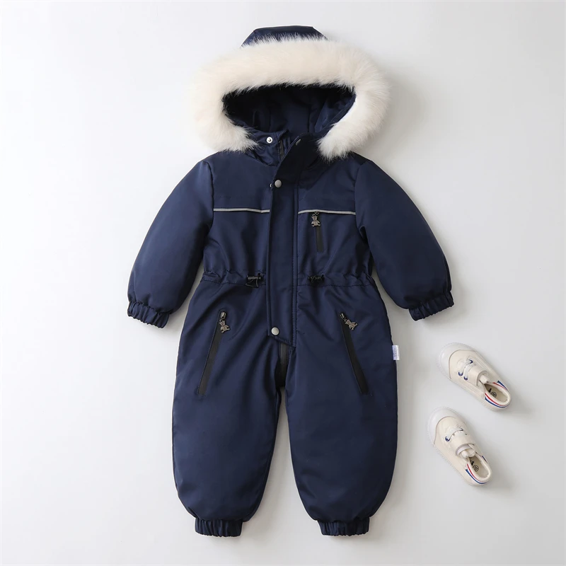 -30 Degree Russia Baby Winter Jumpsuit Thicken Boys Ski Suit Warm Children Jacket Waterproof Hooded Baby Girls Snowsuit 1-5Yrs