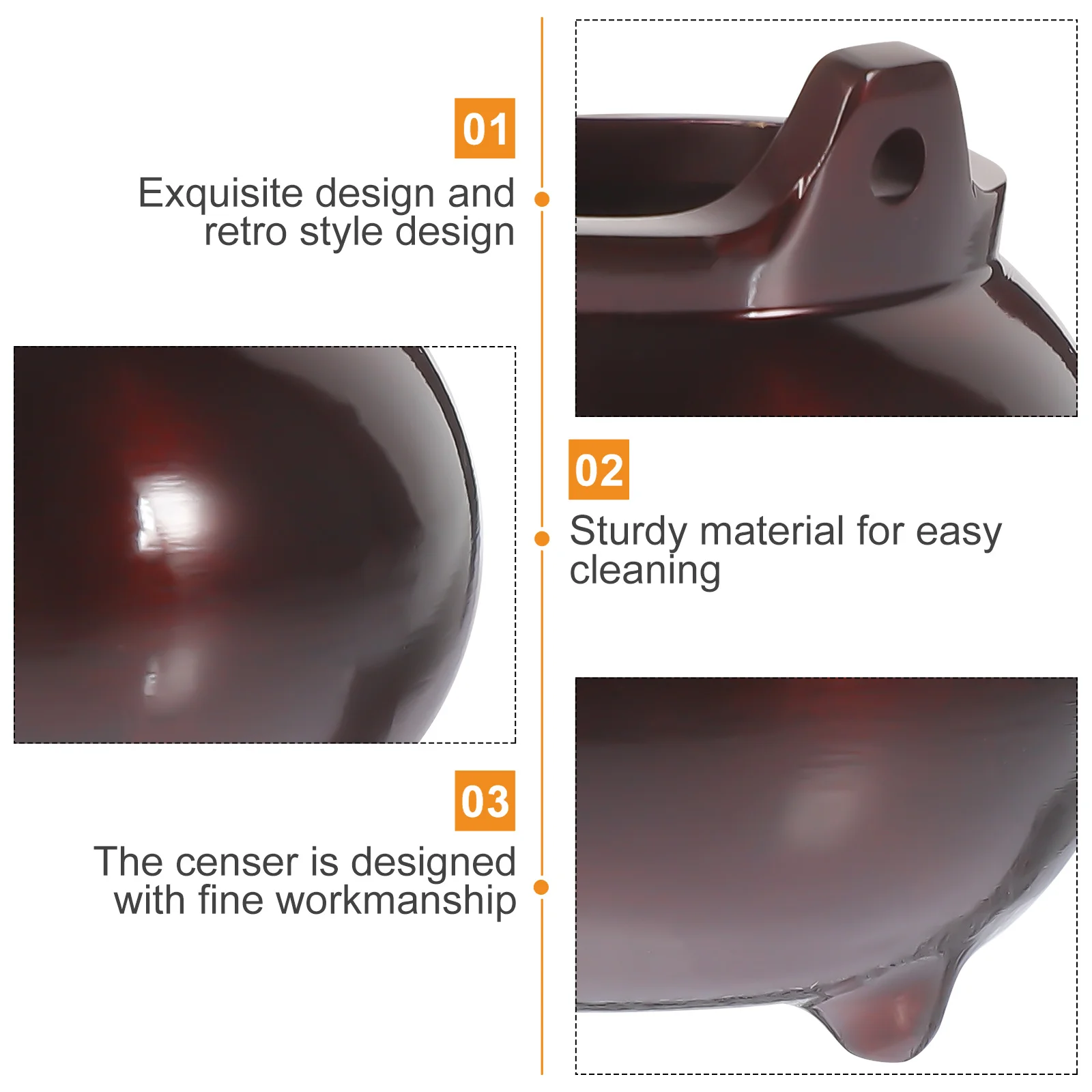 

1Set Brass Incense Burner Retro Incense Holder for Home Decoration Study Yoga Meditation Room Vintage Aromatherapy Censer