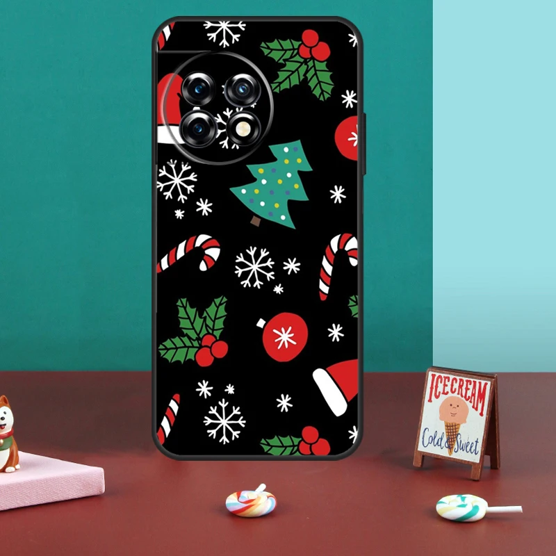 Christmas Snowflakes Case For OnePlus 10T 11 8 9 10 Pro 8T 9RT 10R OnePlus Nord CE 2 3 Lite 2T N10 N20 N30 Cover