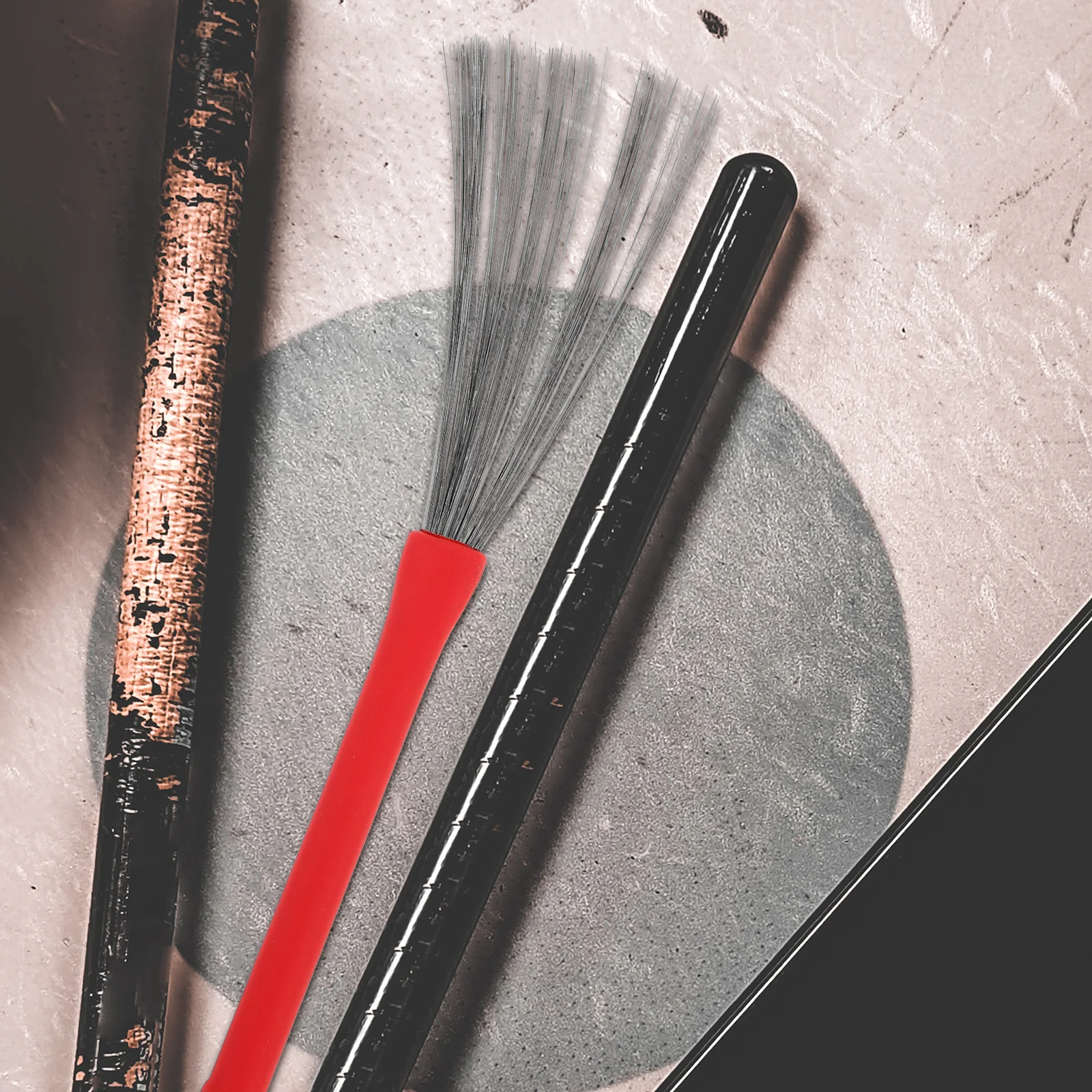 

Adjustable Drum Brushes for Jazz and Snare Drums Stainless Steel Wire Brushes Lightweight Design for Extended Playing Sessions