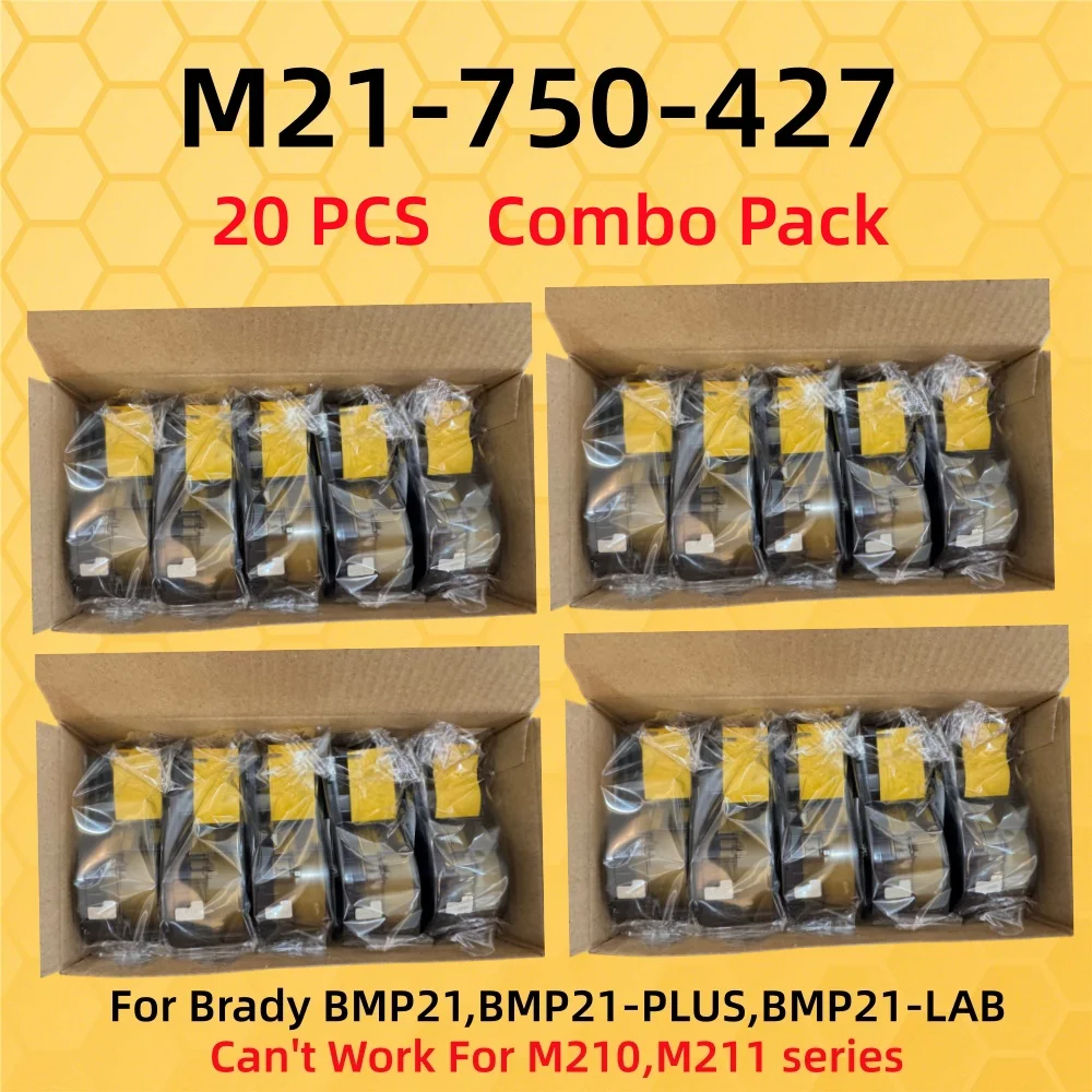 20PK Compatible Brady M21-750-427 Self Lam Vinyl Label Tape 19.1mm*4.2m M21-1500-427 for Brady BMP21 Label BMP21 Plus Printer
