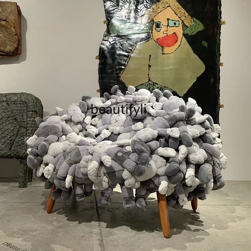 

ss26 yj Nordic Creative Cartoon Plush Sofa Trendy Furniture Single Chair