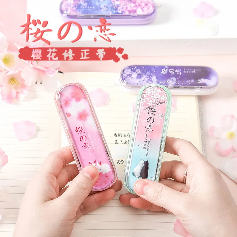 

5mm*8m Romantic Sakura Correction Tape Large Capacity Correct Belt Pen Writing correction tape office School Stationery Supplies