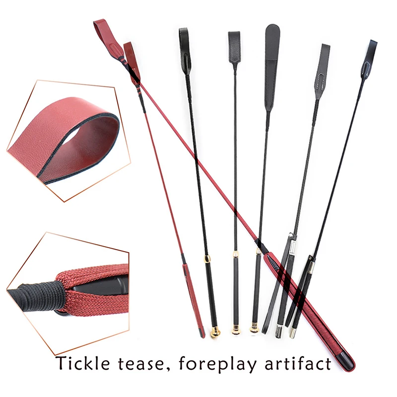 Látigo recto largo de cuero PU, látigo para caballos, entrenamiento, látigo corto para montar con agarre antideslizante, látigo para equestre