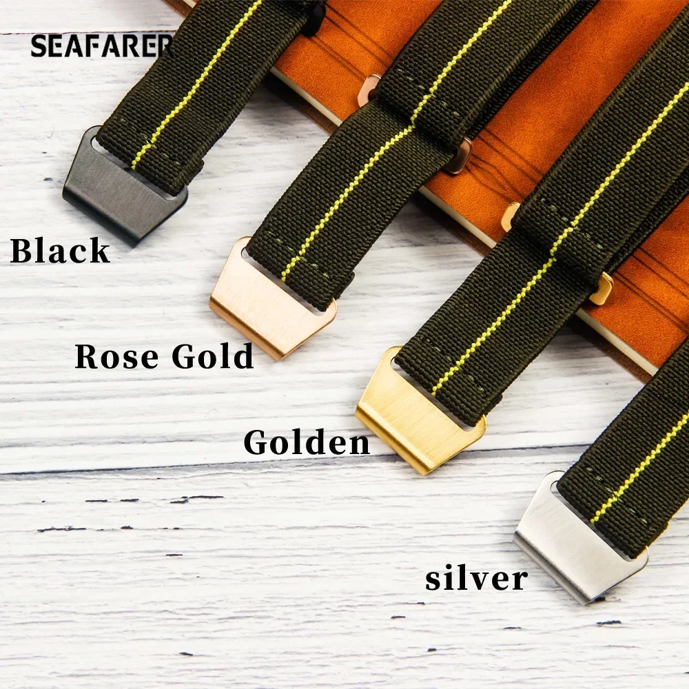 Nylon Watchband for Seiko Water Ghost Tudor Rolex 60\'s French Arch Parachute Elastic Watchband Accessories 18mm 20mm 22mm