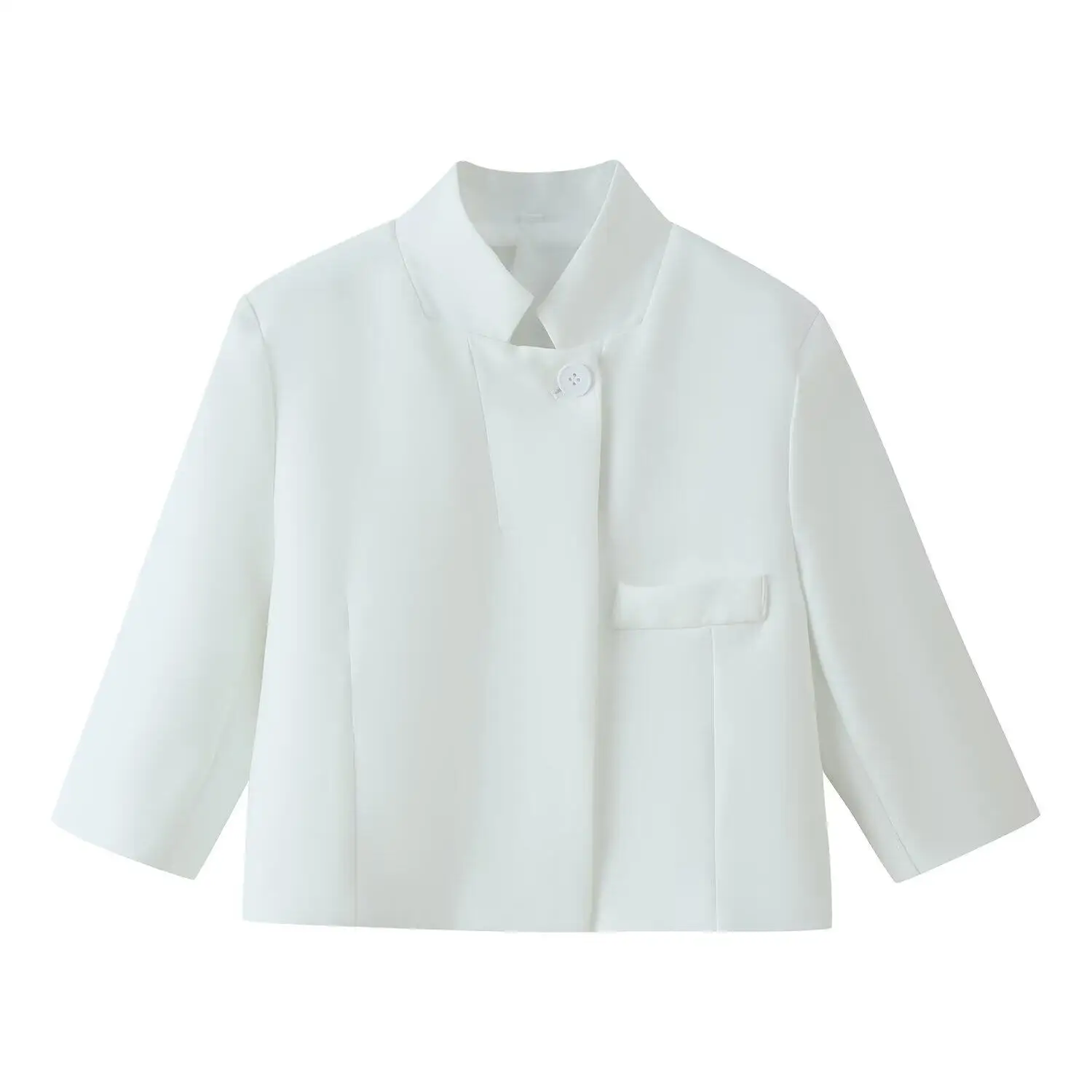 Fashionable Short Suit Jacket for Women Summer New Style Versatile Stylish Polyester Long Sleeve Pure Color Business Casual