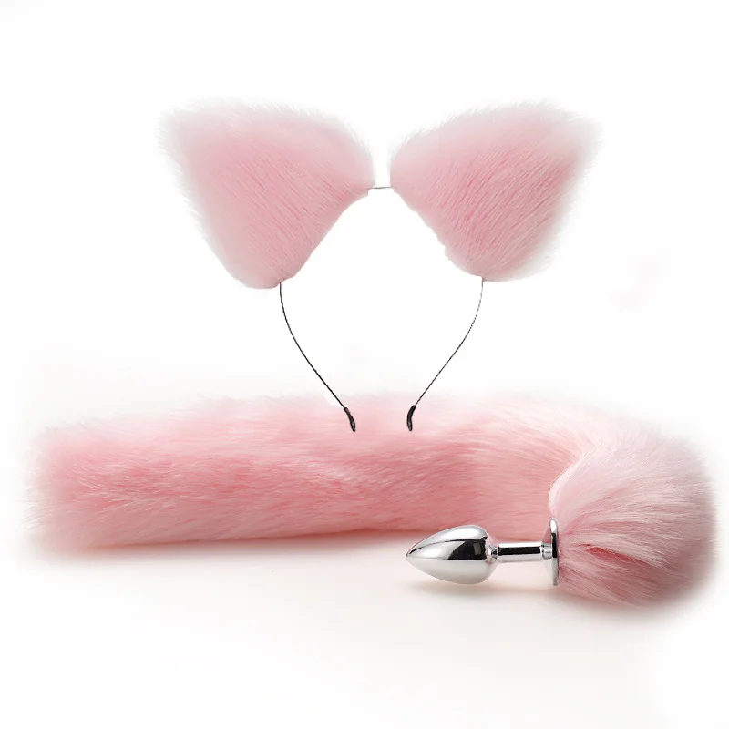 Metal Plush Rabbit Fox Tail Anal Plug Prostate Massager Butt Plug Cat Ears BDSM Anus Stimulate Adult Sex Erotic Accessories