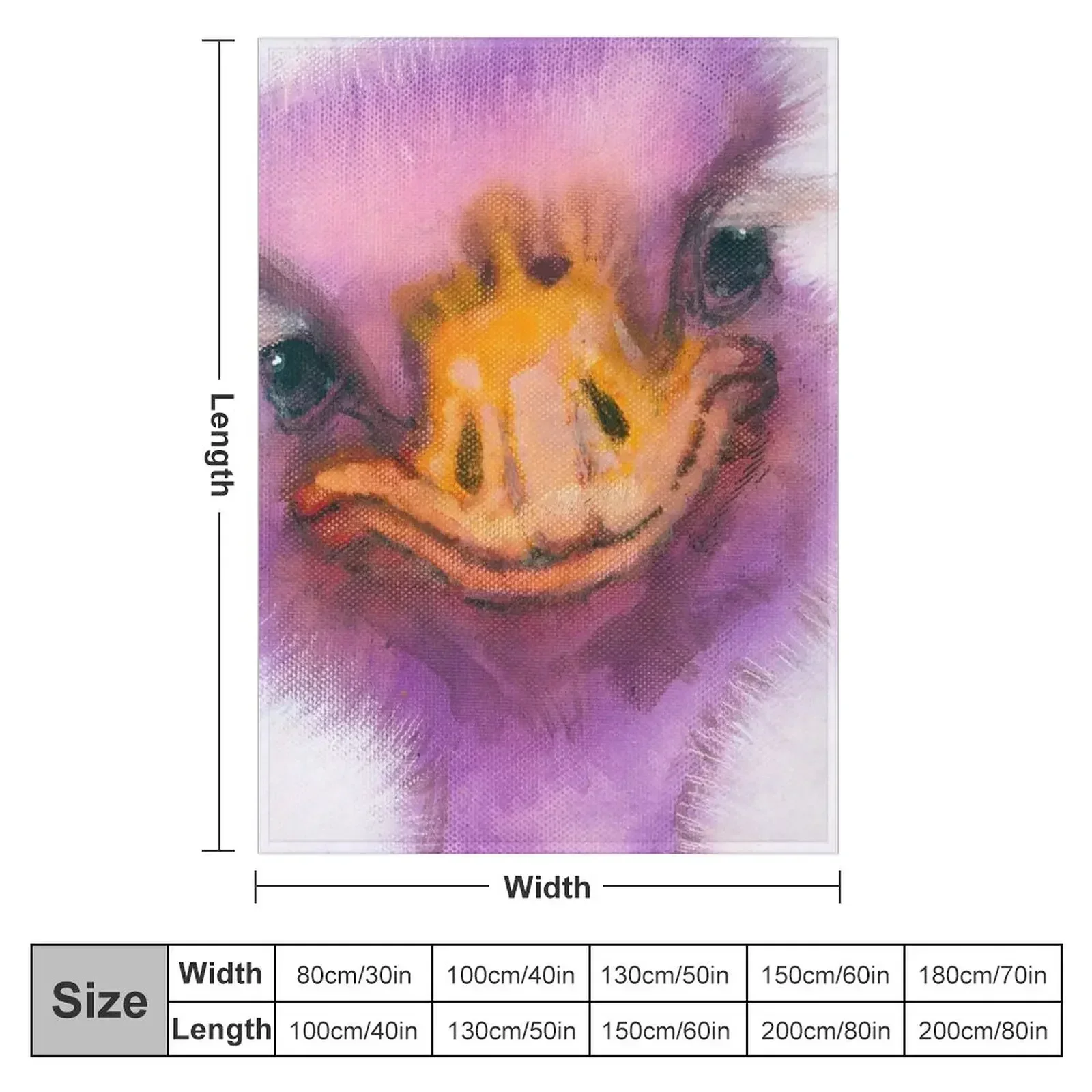 New Ostrich Throw Blanket couch cozy soft plush fuzzy picnic outdoor blanket