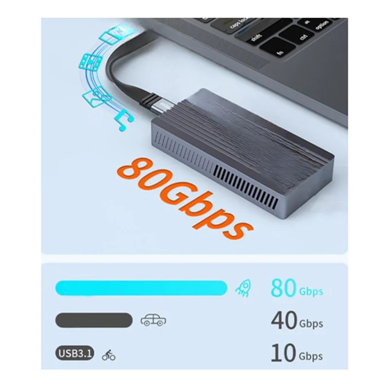 

A73E-15Cm USB4 Dual Type-C Полнофункциональный кабель для передачи данных 80 Гбит/с Power Bank Short Line PD240W Процесс быстрой зарядки в оплетке