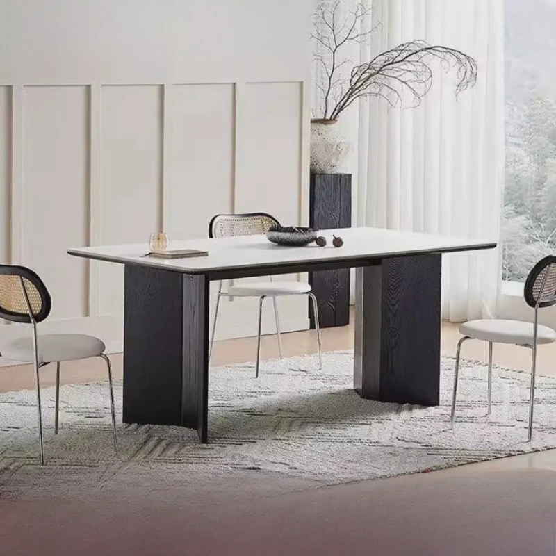 

Italian Vintage Solid Wood Dining Table Modern Minimalist Rectangular Durable Table Stijlvol En Duurzaam Dining Room Furniture