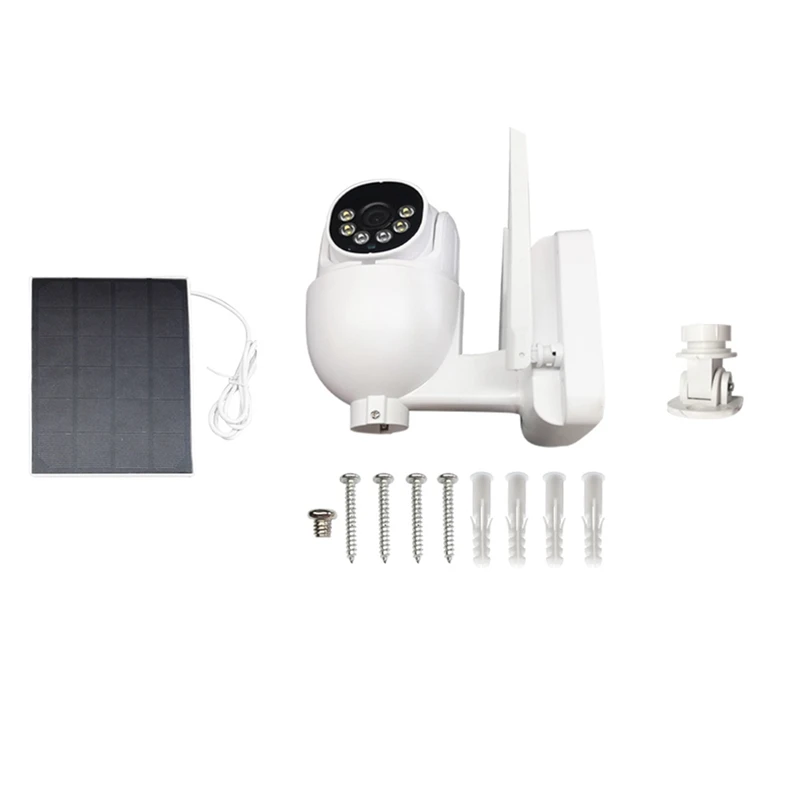 كاميرا IP Tuya بالطاقة الشمسية ، P ، HD ، PTZ ، رؤية ليلية ، صوت ذو اتجاهين ، لوح شمسي ، مراقبة خارجية