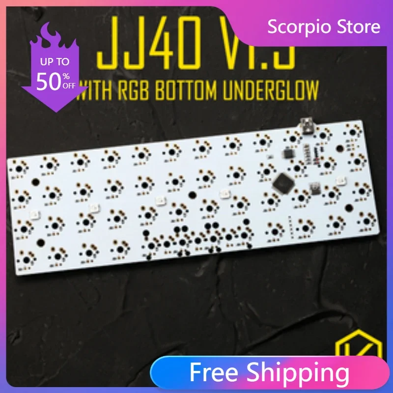 Jj40 V2 Customized Mechanical Keyboard 40% PCB Programmed 40 Planck Layouts Bface VIA Gh40 Jd40 with Rgb Bottom Underglow Led