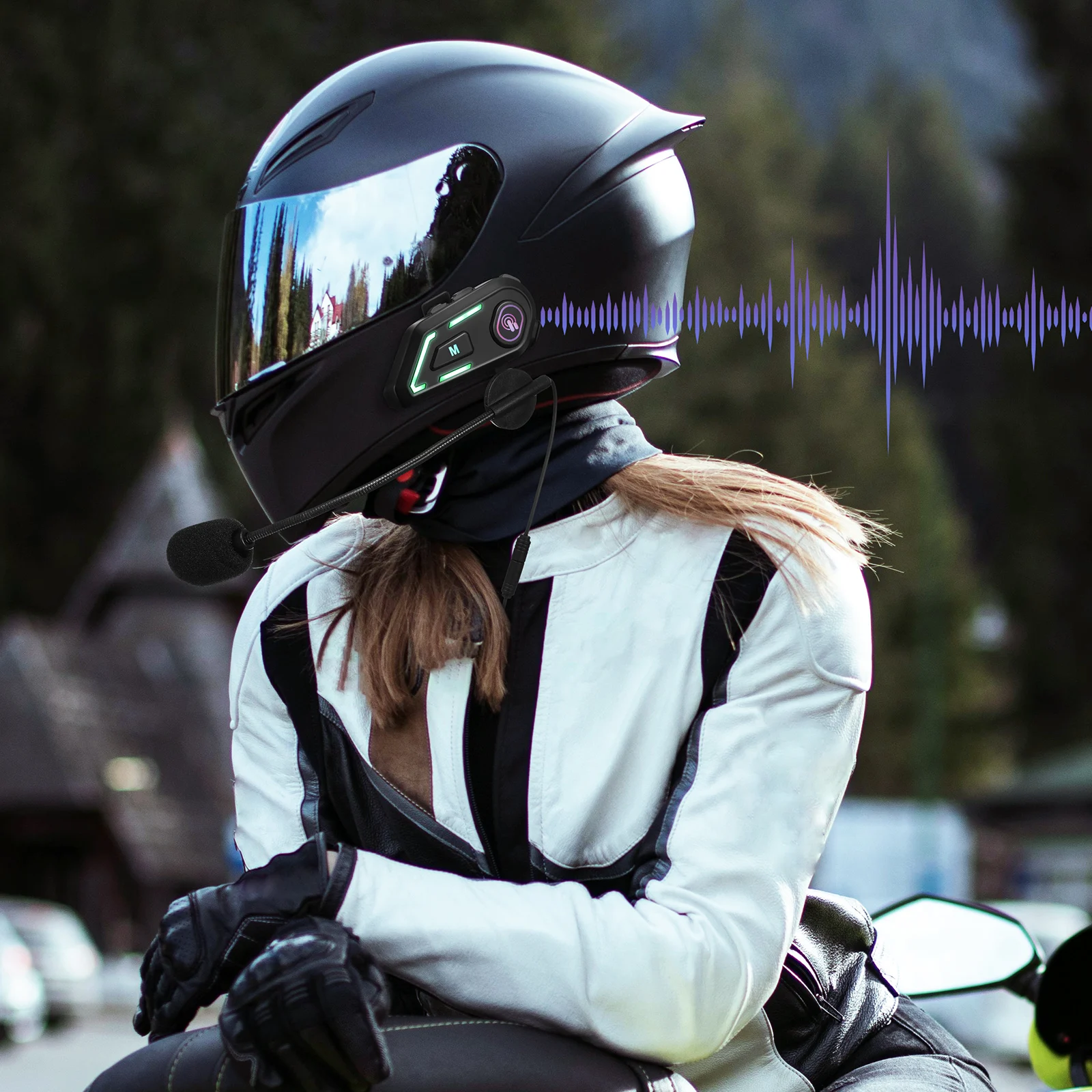 

Motorcycle LED Lights Wireless Speaker Night Riding Motorcycle Headset Durable Helmets Compatibility