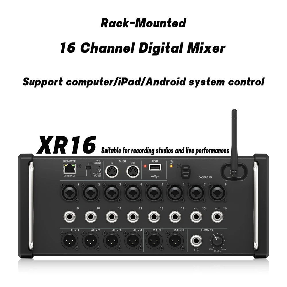 Paulkitson Mixer XR16 Digital Mixing Console 16-Channel Sound Mixer Audio Console Mixer Sound System