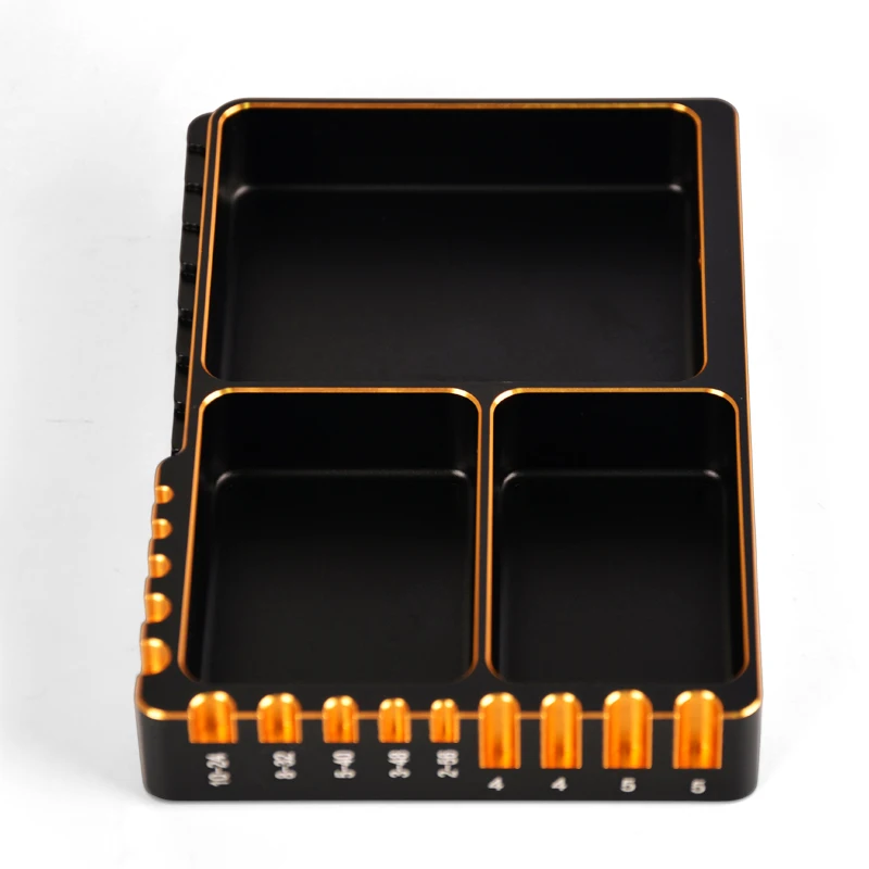 【Storage and Measurement Two-In-One】Aluminum Alloy Screw Measuring Board Multifunctional Tool Tray Suitable for Remote Control Cars/Boats/Aircraft Models Nut and Washer Size Management Tool