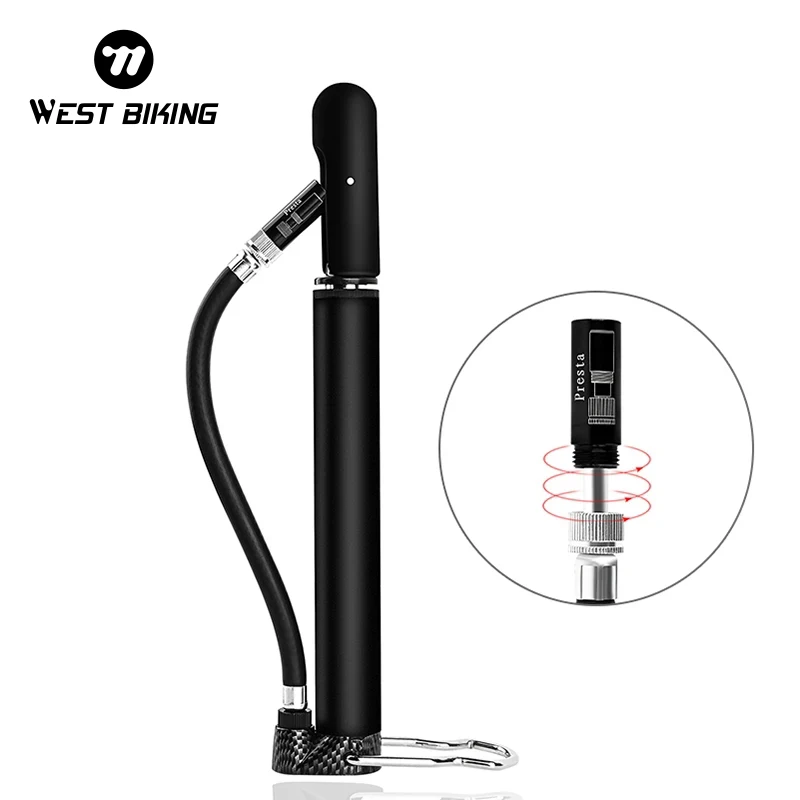 WEST BIKING Foot Bike Pump 100Psi Portable Pump Cycling Bicycle Accessories Presta Schrader Valve Tire Inflator Bicycle Pump