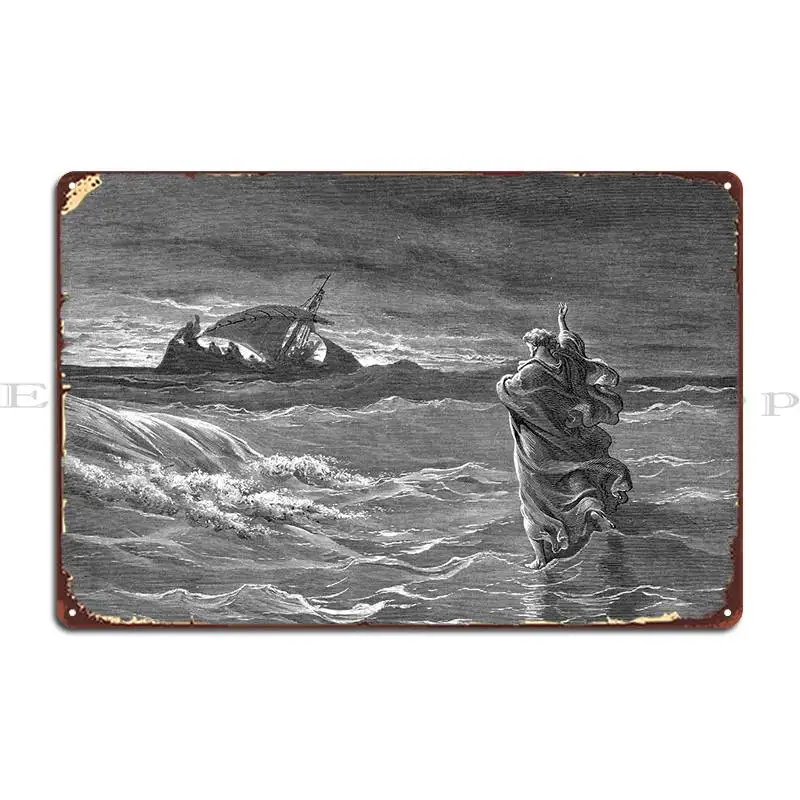 Jesus Walks On The Sea Metal Sign Party Wall Mural Design Create Painting Tin Sign Poster