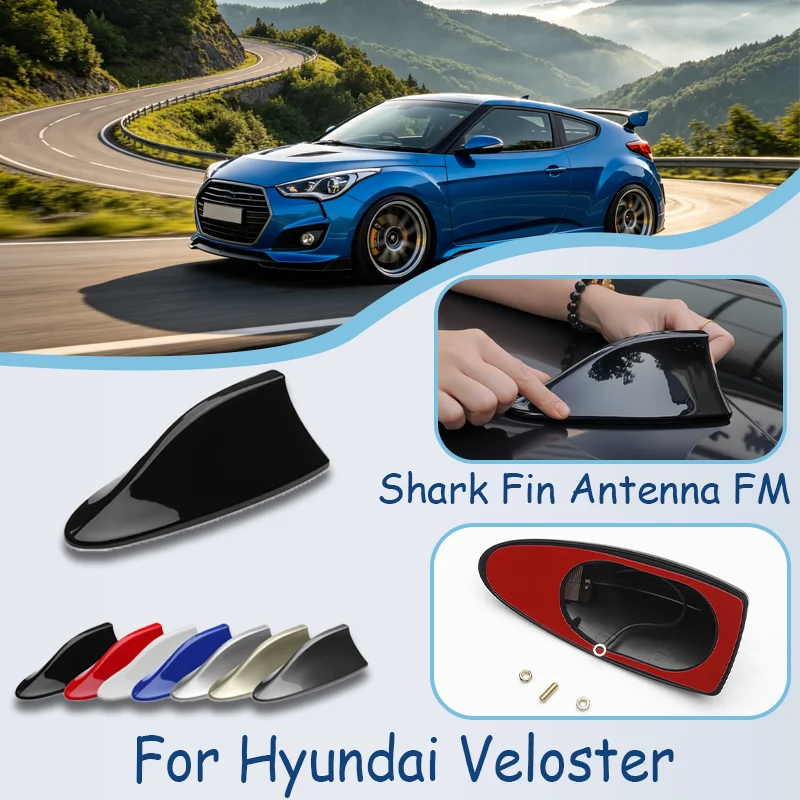 For Hyundai Veloster Shark Fin Antenna, FM Signal Booster, Waterproof Radio Antenna, FM/AM Super Aerials