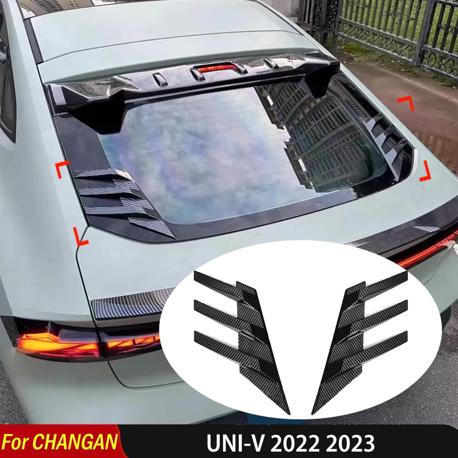 

For CHANGAN UNI-V 2022 2023 Rear Windshield Side Splitter Spoiler Exterior Decorative Wing Paint Accessories Guard Cover Tuning