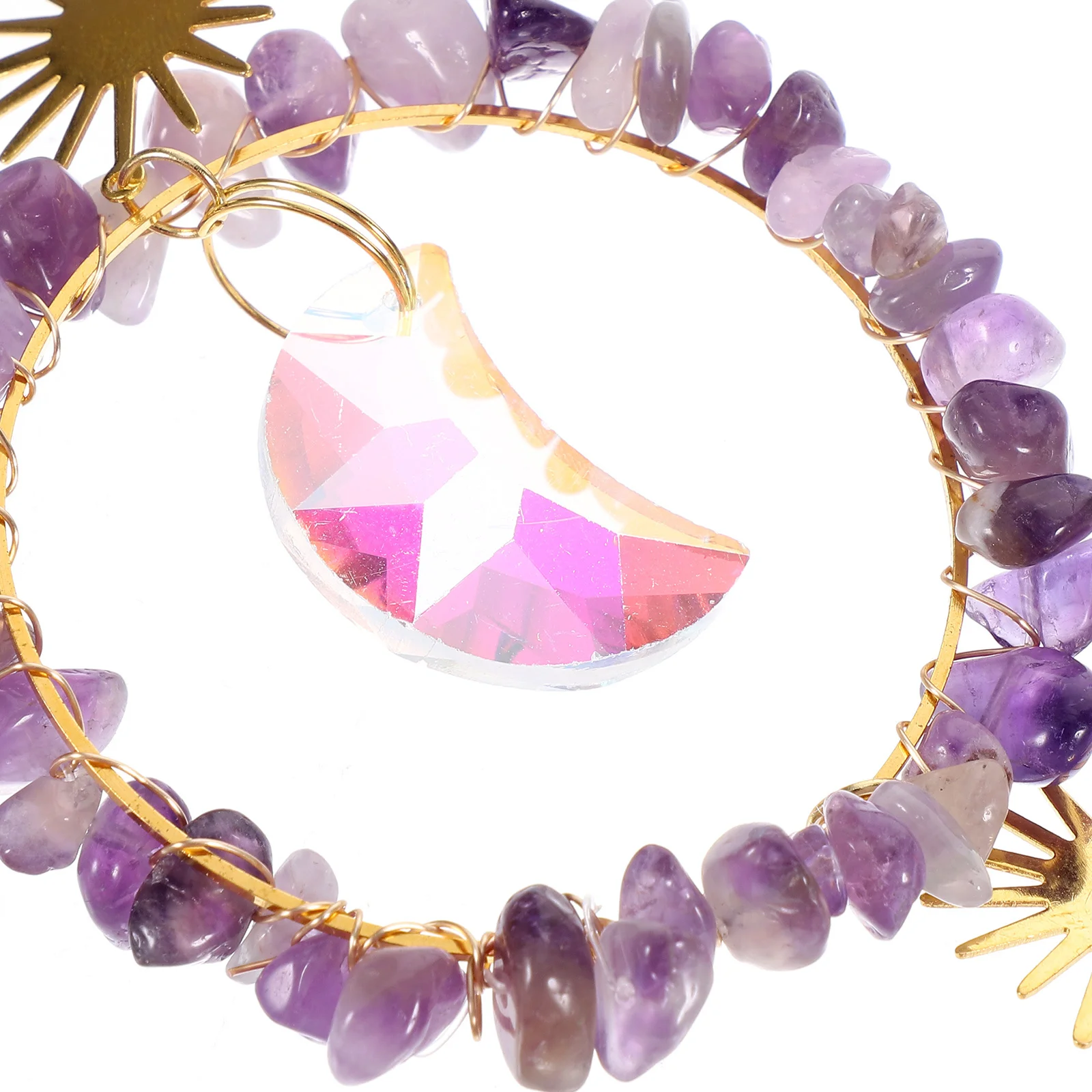 

Crystal Sun Catcher Moon Window Hanging Decor Prism Light Reflector For Home Garden Christmas Gift Hanging Crystals Decorations