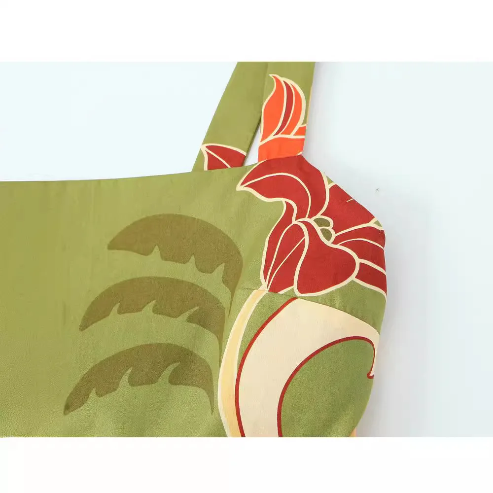 Print Slip Midi Dresses for Women Boho Pleated Long Dress Woman Summer Backless Womens Dresses Straps Beach Dress Women