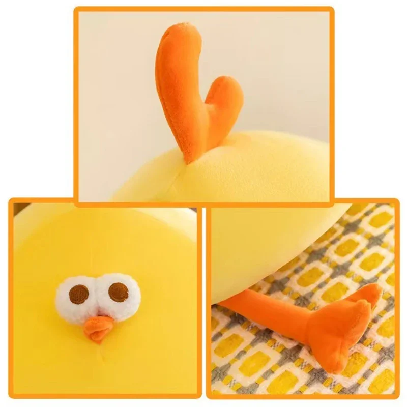 Kawaii Long-Necked Chicken Stuffed Plush Toy Soft Yellow round Funny Doll Children's Gift Baby Kids Hobby Toy