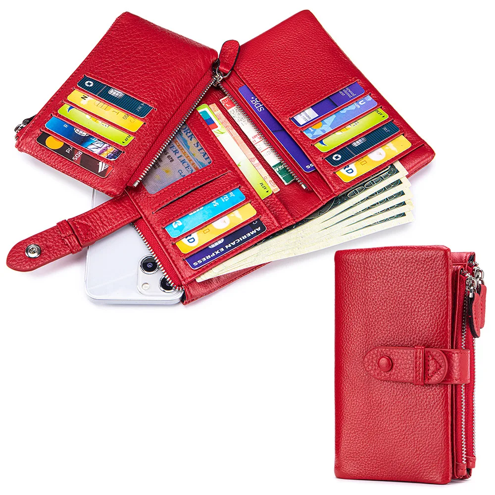 Women's Solid Colour Long Wallet Design Fashion Simple Large Capacity Bag Vintage Classic Wallet