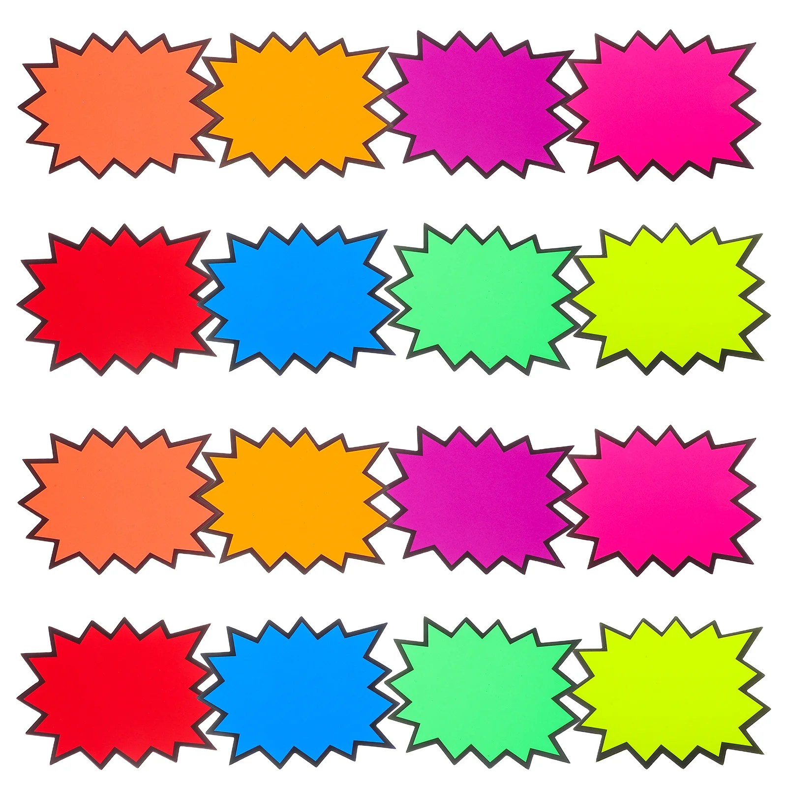

80Pcs Fluorescent Price Tags Blank Paper Labels Burst Sale Signs Retail Store Supermarket Garage Yard Sale Stickers