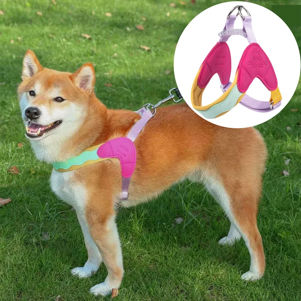 Dopamine Saddle Dog Harness Dog Leash, Breathable Pet Chest Strap for Small Medium Dogs, Puppy Walking Supplies